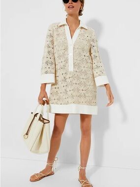 Tuckernuck Tan Crochet Collier Dress